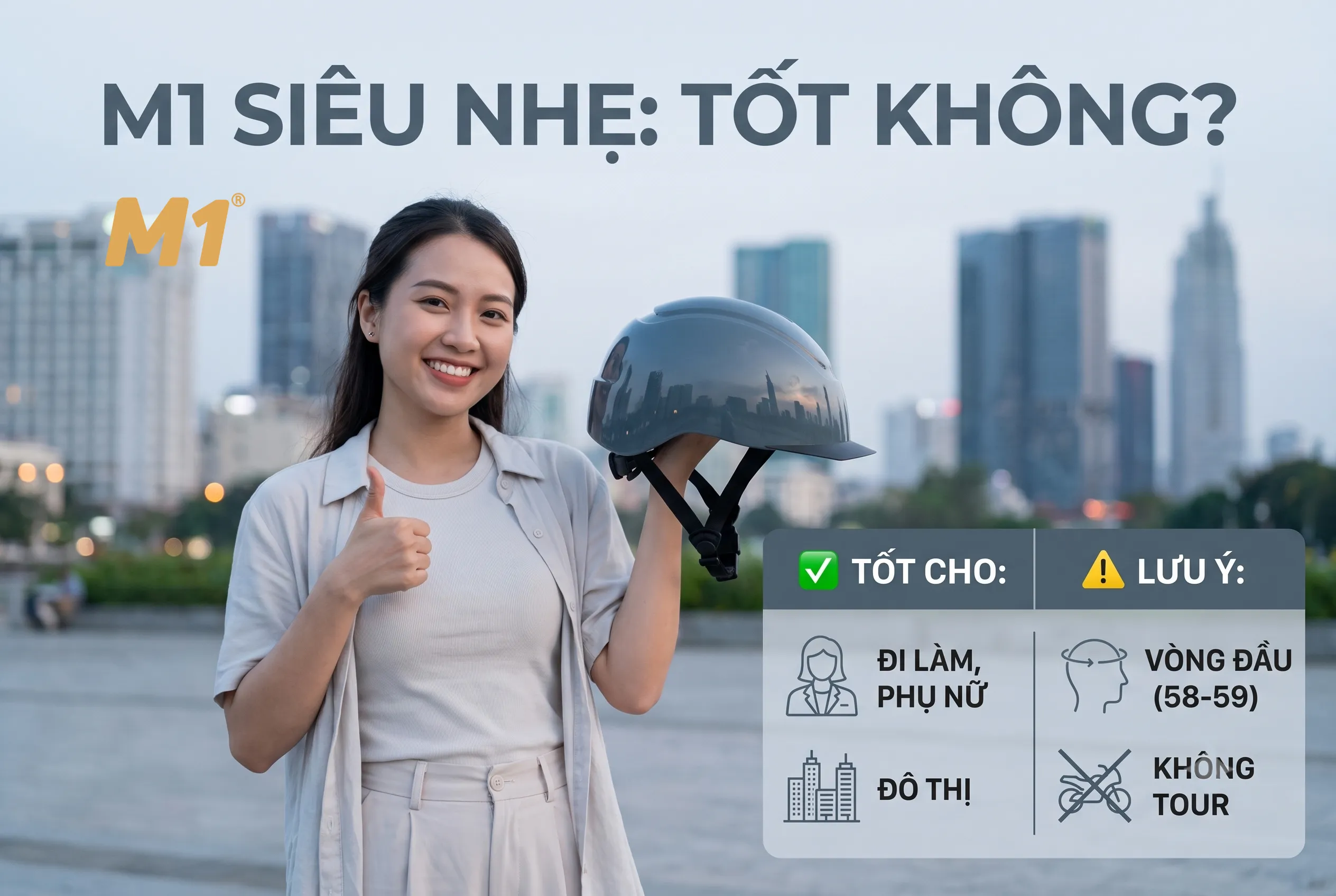 Mũ bảo hiểm siêu nhẹ M1 có tốt không?